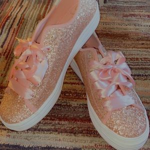 KATE SPADE TRIPLE GLITTER ROSE GOLD KEDS